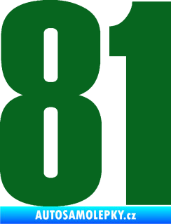 Samolepka Startovní číslo 81 typ 2 tmavě zelená