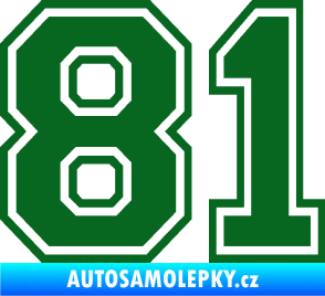 Samolepka Startovní číslo 81 typ 4 tmavě zelená