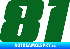 Samolepka Startovní číslo 81 typ 6 tmavě zelená