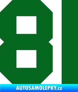Samolepka Startovní číslo 81 tmavě zelená