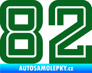 Samolepka Startovní číslo 82 typ 7 tmavě zelená