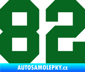 Samolepka Startovní číslo 82 tmavě zelená