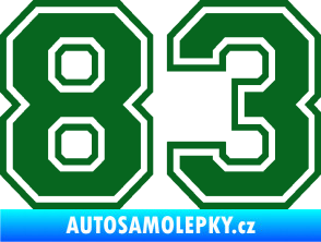 Samolepka Startovní číslo 83 typ 4 tmavě zelená