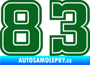 Samolepka Startovní číslo 83 typ 5 tmavě zelená