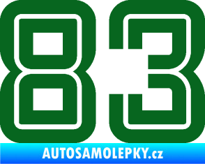 Samolepka Startovní číslo 83 typ 7 tmavě zelená