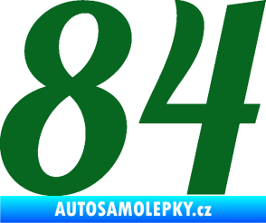 Samolepka Startovní číslo 84 typ 3  tmavě zelená