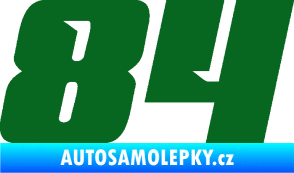 Samolepka Startovní číslo 84 typ 6 tmavě zelená