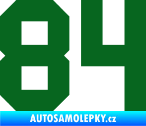 Samolepka Startovní číslo 84 tmavě zelená