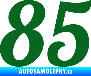 Samolepka Startovní číslo 85 typ 3   tmavě zelená