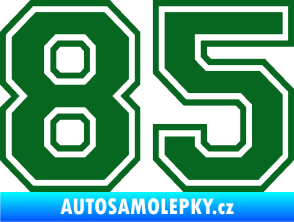 Samolepka Startovní číslo 85 typ 4 tmavě zelená
