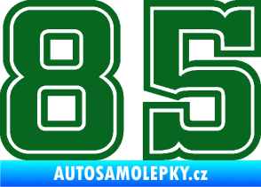 Samolepka Startovní číslo 85 typ 5 tmavě zelená