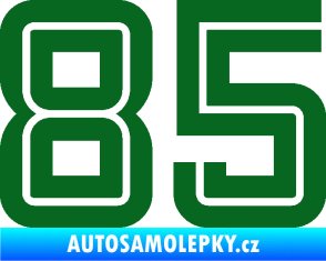 Samolepka Startovní číslo 85 typ 7 tmavě zelená