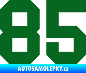 Samolepka Startovní číslo 85 tmavě zelená