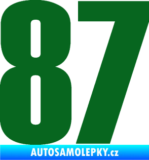 Samolepka Startovní číslo 87 typ 2       tmavě zelená