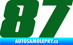 Samolepka Startovní číslo 87 typ 6 tmavě zelená