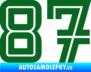 Samolepka Startovní číslo 87 typ 7 tmavě zelená