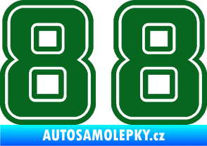 Samolepka Startovní číslo 88 typ 5 tmavě zelená