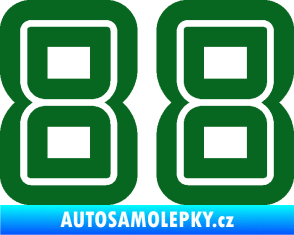 Samolepka Startovní číslo 88 typ 7 tmavě zelená
