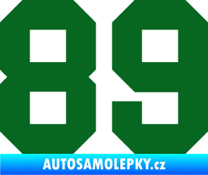 Samolepka Startovní číslo 89 tmavě zelená