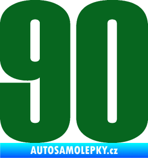 Samolepka Startovní číslo 90 typ 2          tmavě zelená