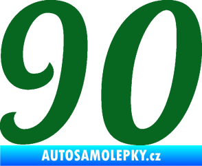 Samolepka Startovní číslo 90 typ 3   tmavě zelená