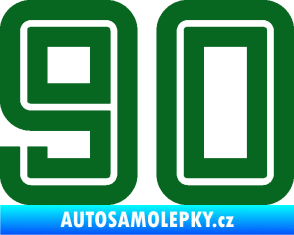 Samolepka Startovní číslo 90 typ 7 tmavě zelená