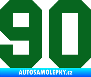 Samolepka Startovní číslo 90 tmavě zelená