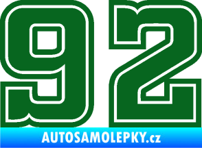 Samolepka Startovní číslo 92 typ 5 tmavě zelená