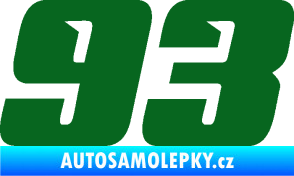 Samolepka Startovní číslo 93 typ 6 tmavě zelená
