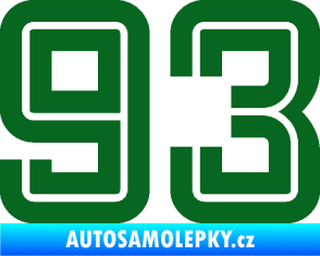 Samolepka Startovní číslo 93 typ 7 tmavě zelená
