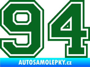 Samolepka Startovní číslo 94 typ 4 tmavě zelená
