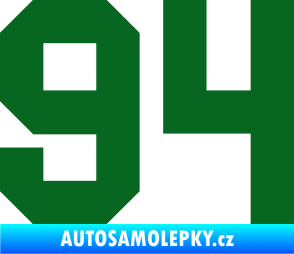 Samolepka Startovní číslo 94 tmavě zelená