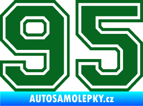 Samolepka Startovní číslo 95 typ 4 tmavě zelená