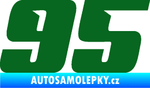 Samolepka Startovní číslo 95 typ 6 tmavě zelená