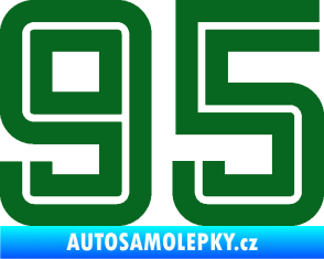 Samolepka Startovní číslo 95 typ 7 tmavě zelená