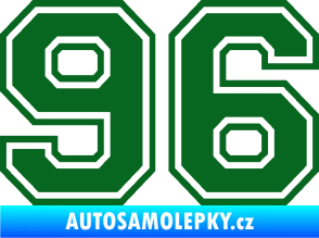 Samolepka Startovní číslo 96 typ 4 tmavě zelená