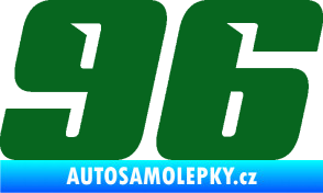 Samolepka Startovní číslo 96 typ 6 tmavě zelená