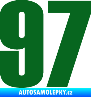 Samolepka Startovní číslo 97 typ 2 tmavě zelená