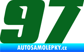 Samolepka Startovní číslo 97 typ 6 tmavě zelená