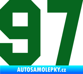 Samolepka Startovní číslo 97 tmavě zelená