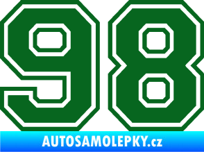 Samolepka Startovní číslo 98 typ 4 tmavě zelená