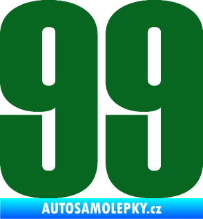 Samolepka Startovní číslo 99 typ 2      tmavě zelená