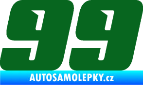 Samolepka Startovní číslo 99 typ 6 tmavě zelená