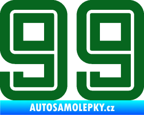Samolepka Startovní číslo 99 typ 7 tmavě zelená