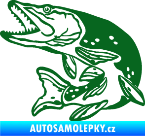 Samolepka Štika 002 levá tmavě zelená