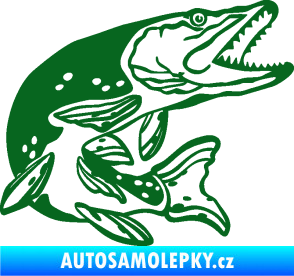 Samolepka Štika 002 pravá tmavě zelená