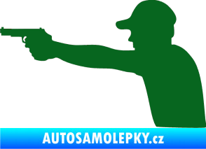 Samolepka Střelec silueta 001 levá tmavě zelená