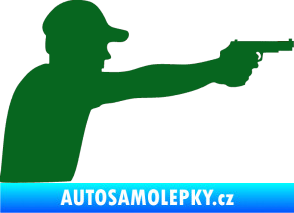 Samolepka Střelec silueta 001 pravá tmavě zelená