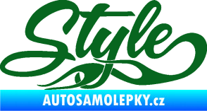 Samolepka Style nápis s plameny tmavě zelená