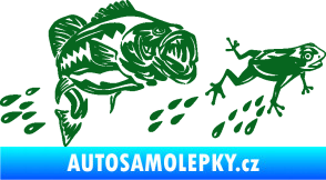Samolepka Sumec 005 levá se žábou tmavě zelená